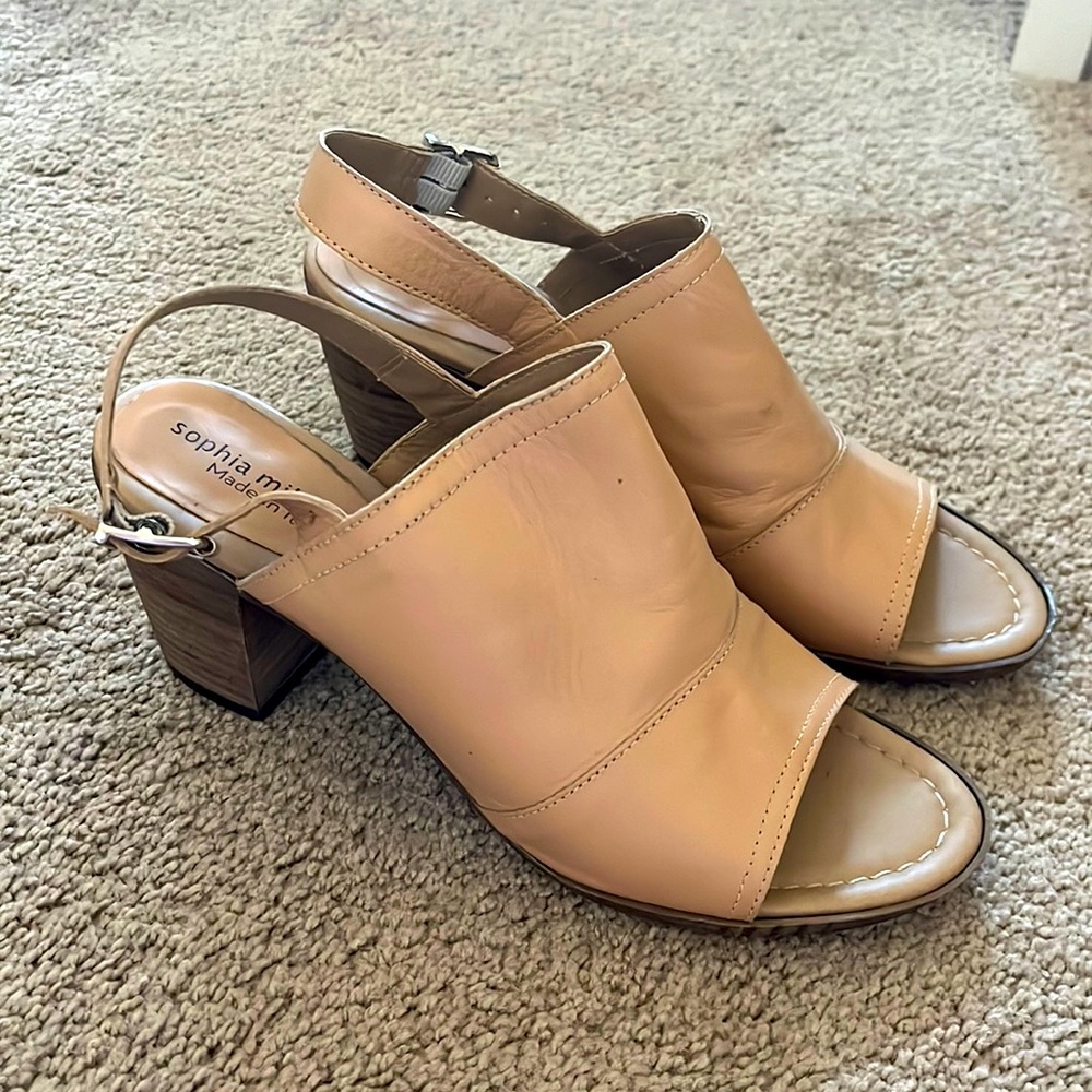 Tan Block Heels